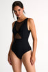 Shan Charlie Grid Mesh One-Piece With A High Collar - 42595-15-800